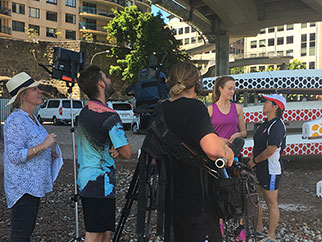 Sydney Weekender behind the scenes shot with BWB dragon boat